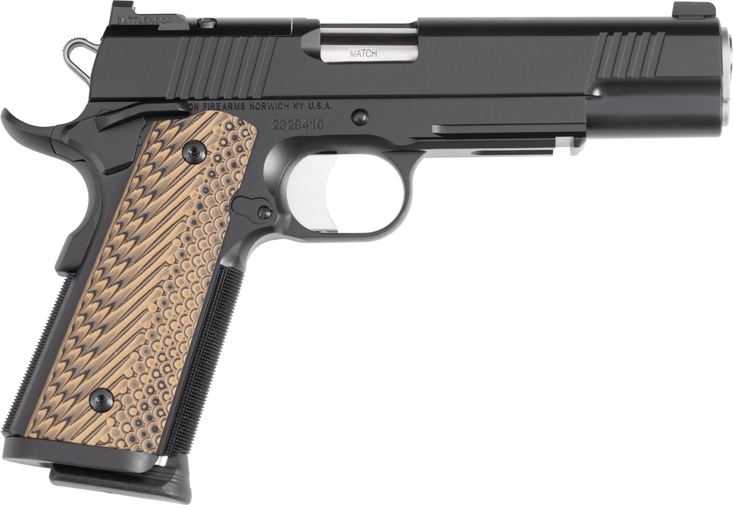 Dan Wesson 01796 Specialist  Full Size Frame 9mm Luger 10+1 5" Stainless Match Grade Barrel, Black Duty Optics Ready/Serrated Steel Slide, Black Duty Steel Frame w/Picatinny Rail, Black/Brown G10 Grip