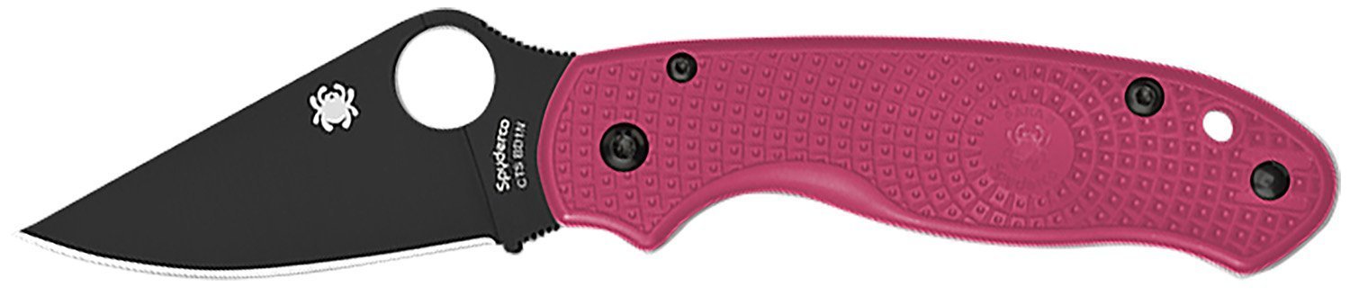 Spyderco Para 3 Lightweight folding knife pink FRN black DLC blade