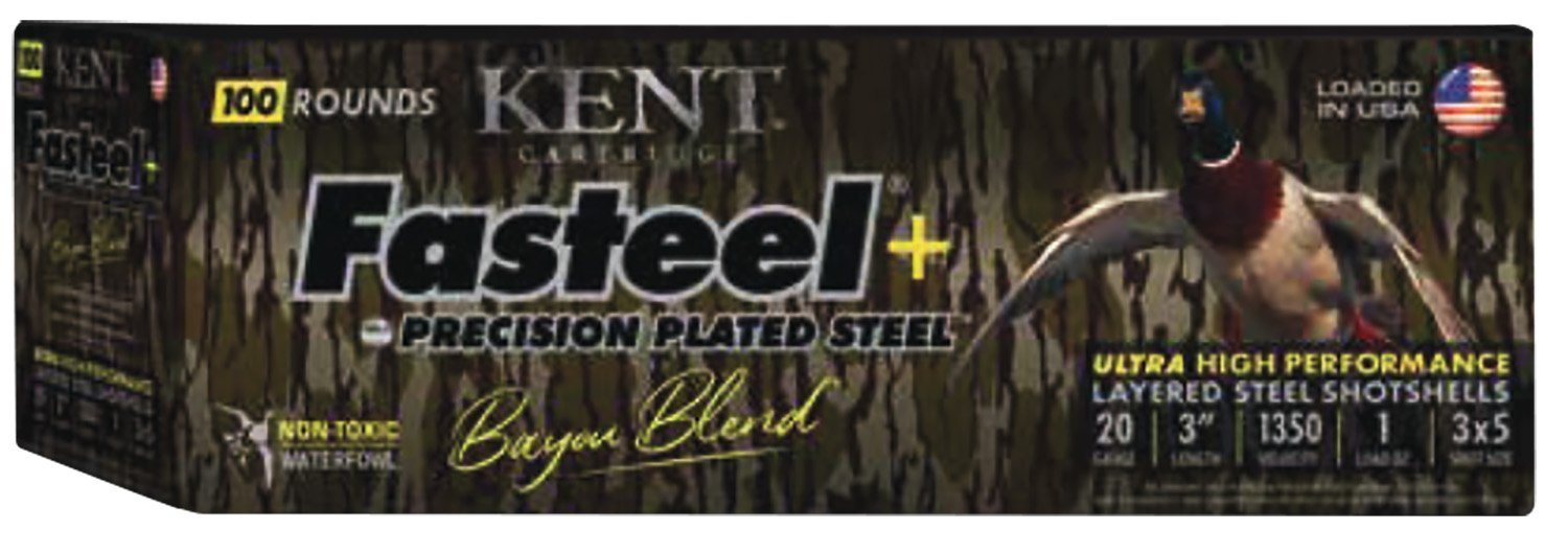 Kent Cartridge Bayou Blend Fasteel + Precision Steel 20 Gauge 3" 1 oz 3x5Shot 100Per Box