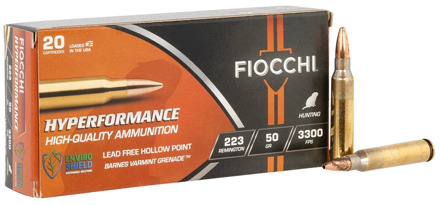 Fiocchi Hyperformance .223 Rem 50-grain Hollow Point ammunition 20rd box
