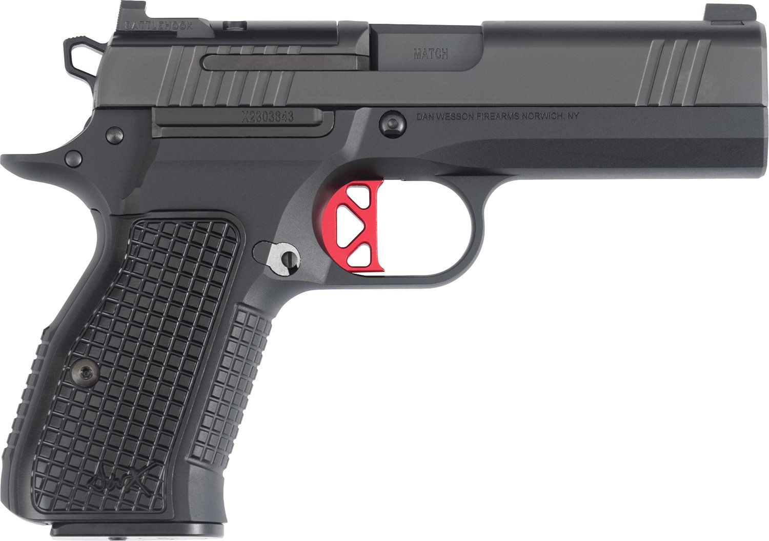 Dan Wesson 92114 DWX  Compact Frame 9mm Luger 10+1 4" Black Match Grade Barrel, Black DLC Serrated Slide, Black Aluminum Frame w/Beavertail, Black Aluminum Grip