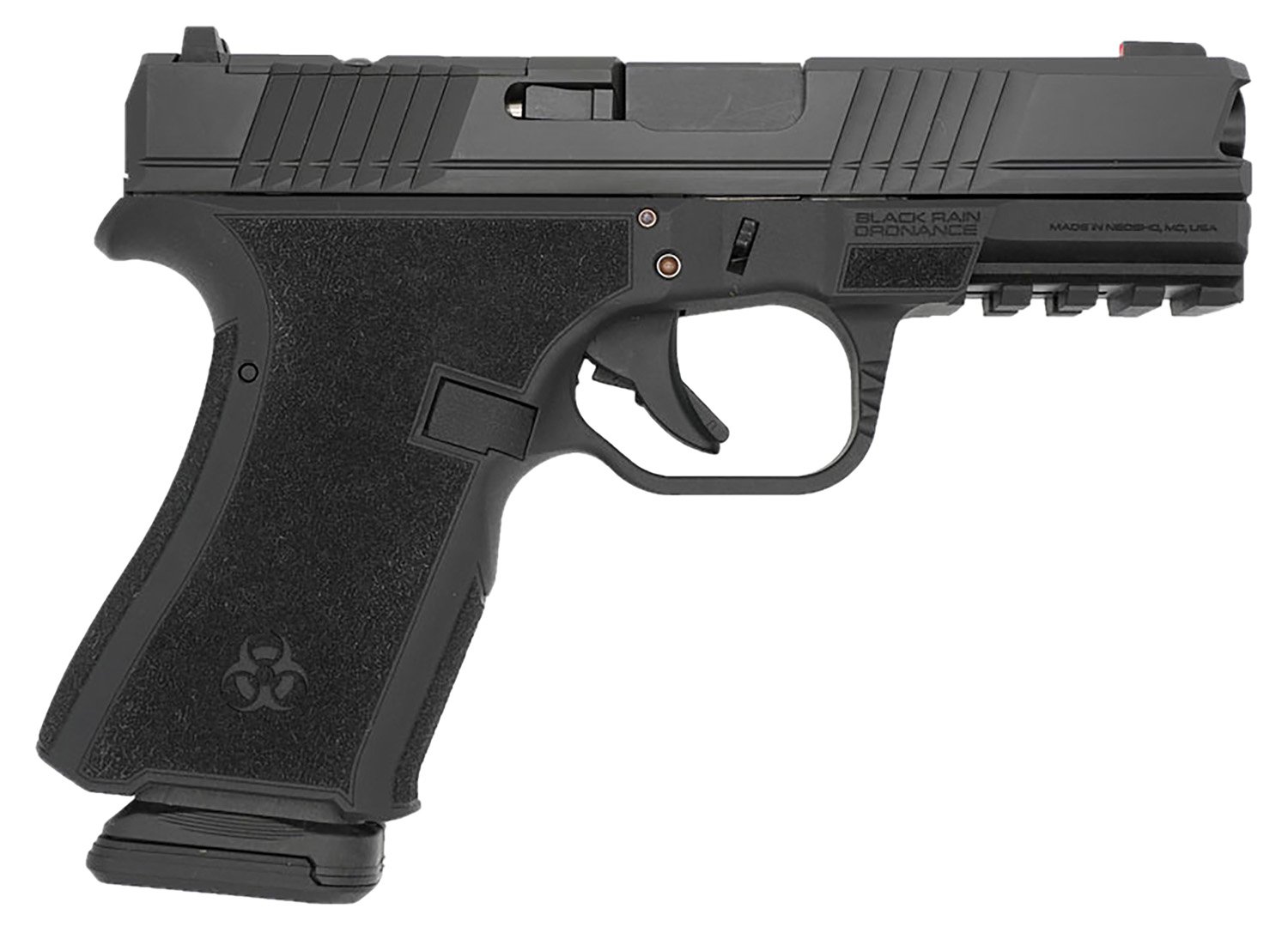 Black Rain Ordnance FL9MMBLK   Compact Frame 9mm 15+1 4" Stainless Steel Slide