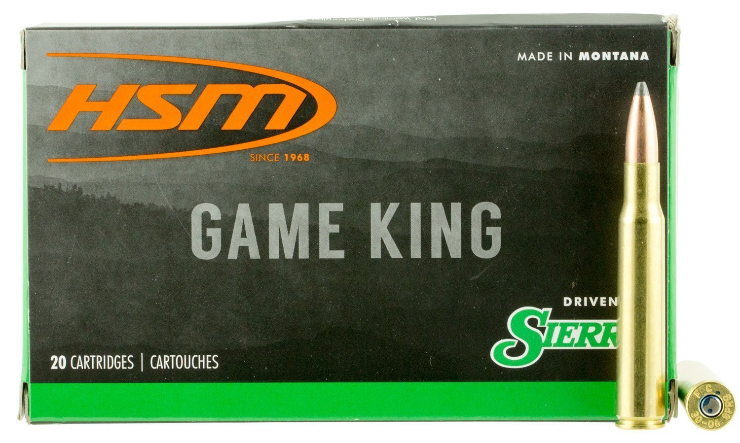 HSM Game King .30-06 Springfield 180 gr Sierra GameKing Spitzer Boat Tail ammunition