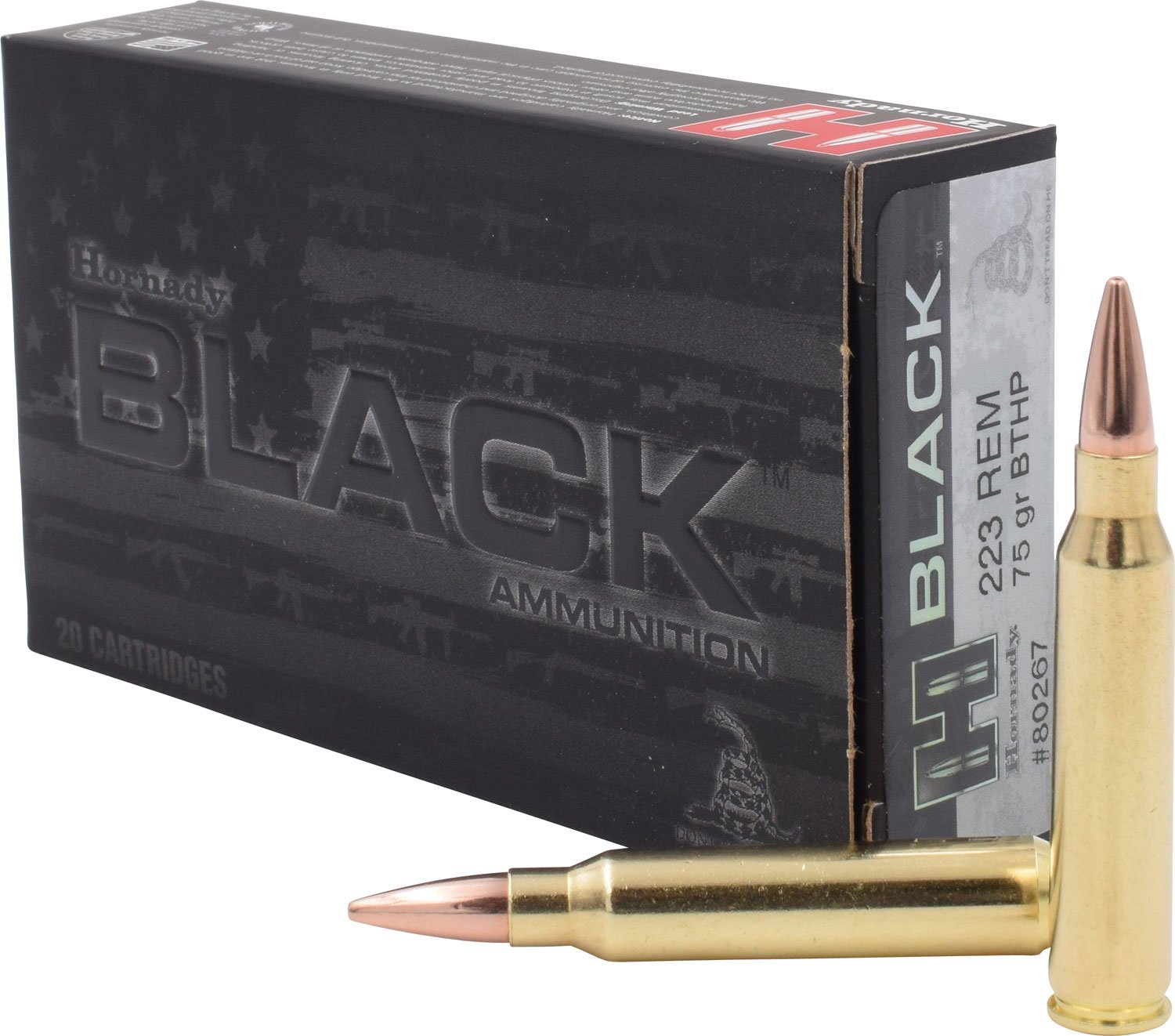 Hornady Black .223 Remington 75 grain BTHP Match ammunition 20rd box