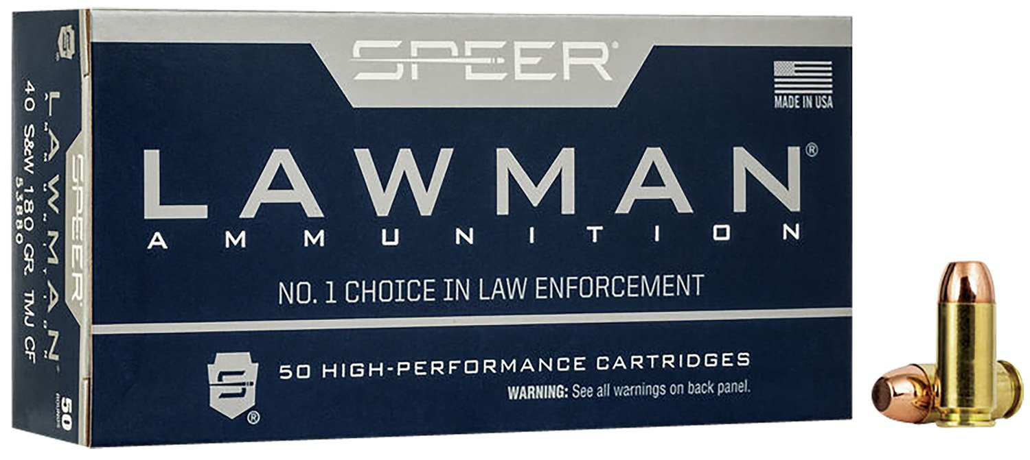 Speer Lawman Clean-Fire .40 S&W 180-grain TMJ ammunition 50 ct