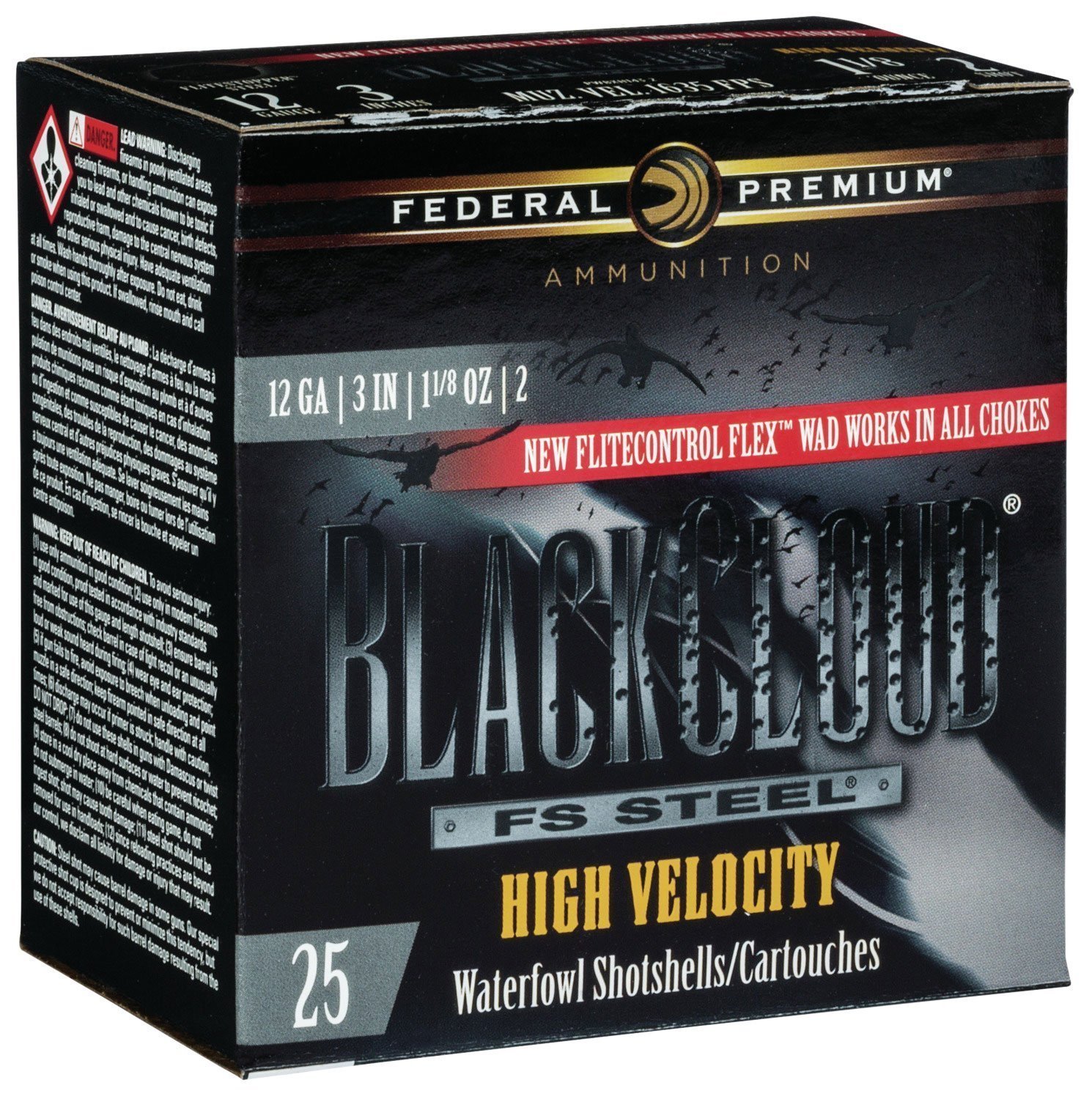 Federal Black Cloud FS High Velocity 12 Gauge #2 Steel 1-1/8 oz shotshells