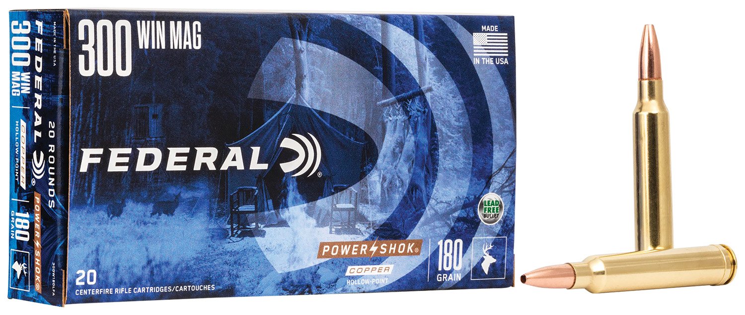Federal Power-Shok Copper .300 Winchester Magnum Copper Hollow Point ammunition 20 rounds