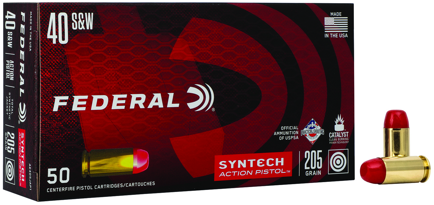 Federal American Eagle Syntech Action Pistol .40 S&W Total Syntech Jacket Flat Nose