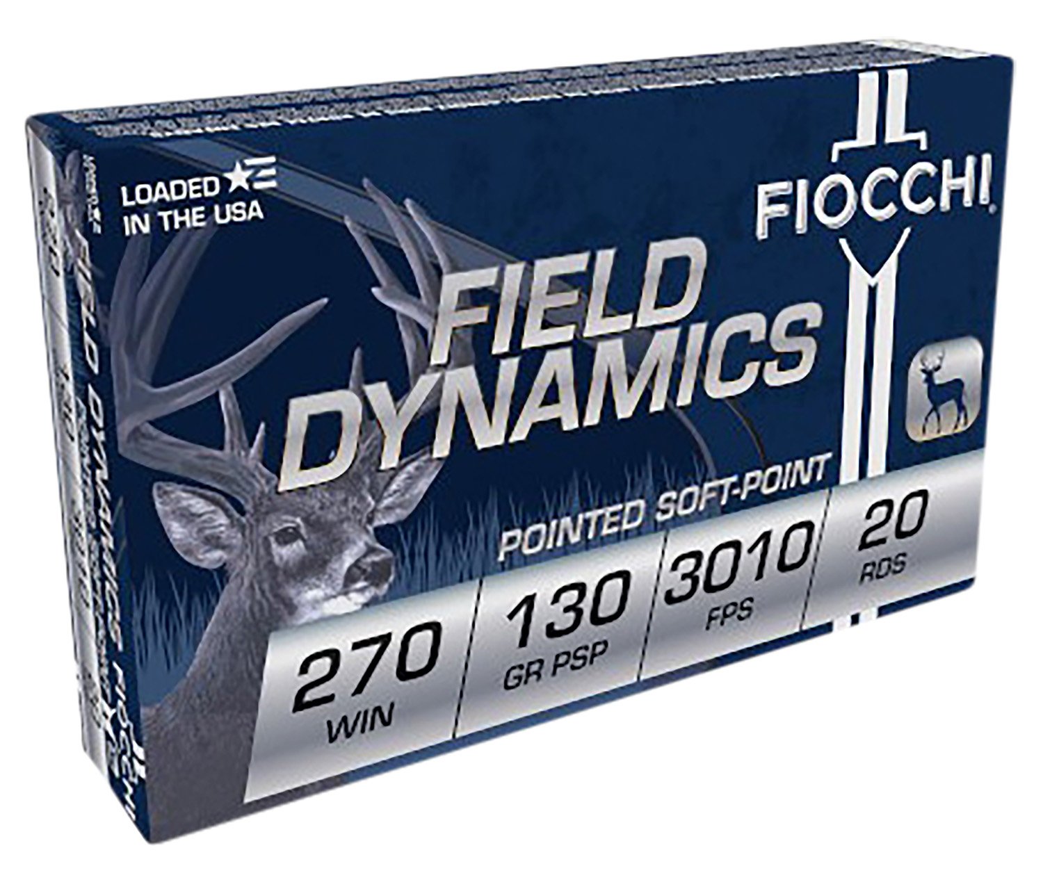 Fiocchi Field Dynamics .270 Winchester Pointed Soft Point (PSP) ammunition 20rd box