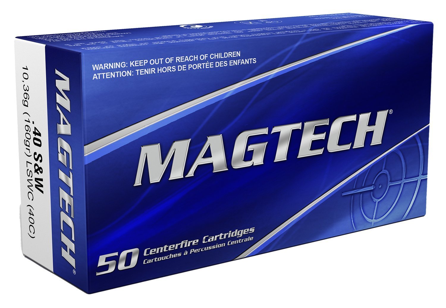Magtech 40C .40 S&W 160-grain Lead Semi Wadcutter ammunition
