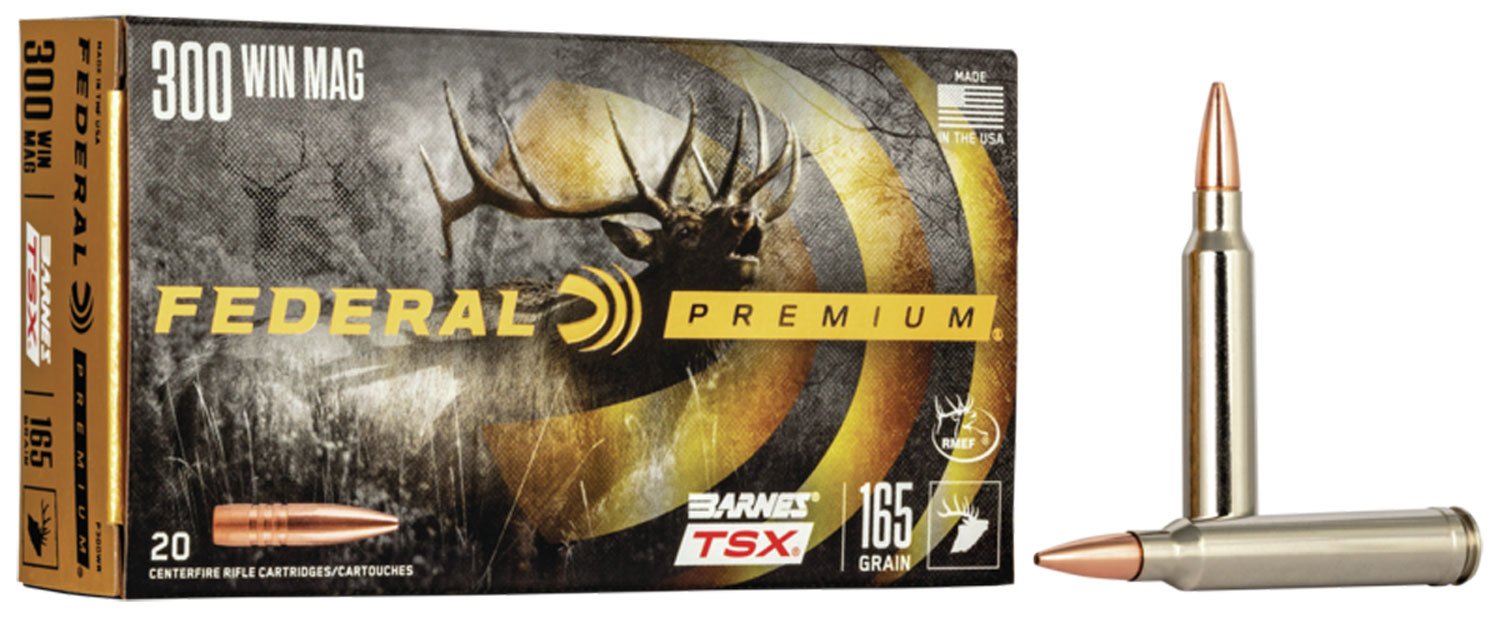 Federal Premium 300 Win Mag 165-grain Barnes TSX ammunition 20rd