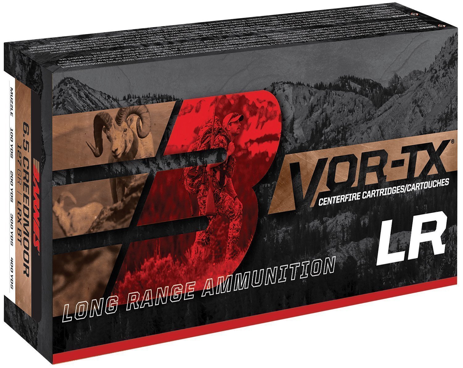 Barnes VOR-TX Long Range .338 Remington Ultra Magnum 250-grain LRX Boat Tail ammunition