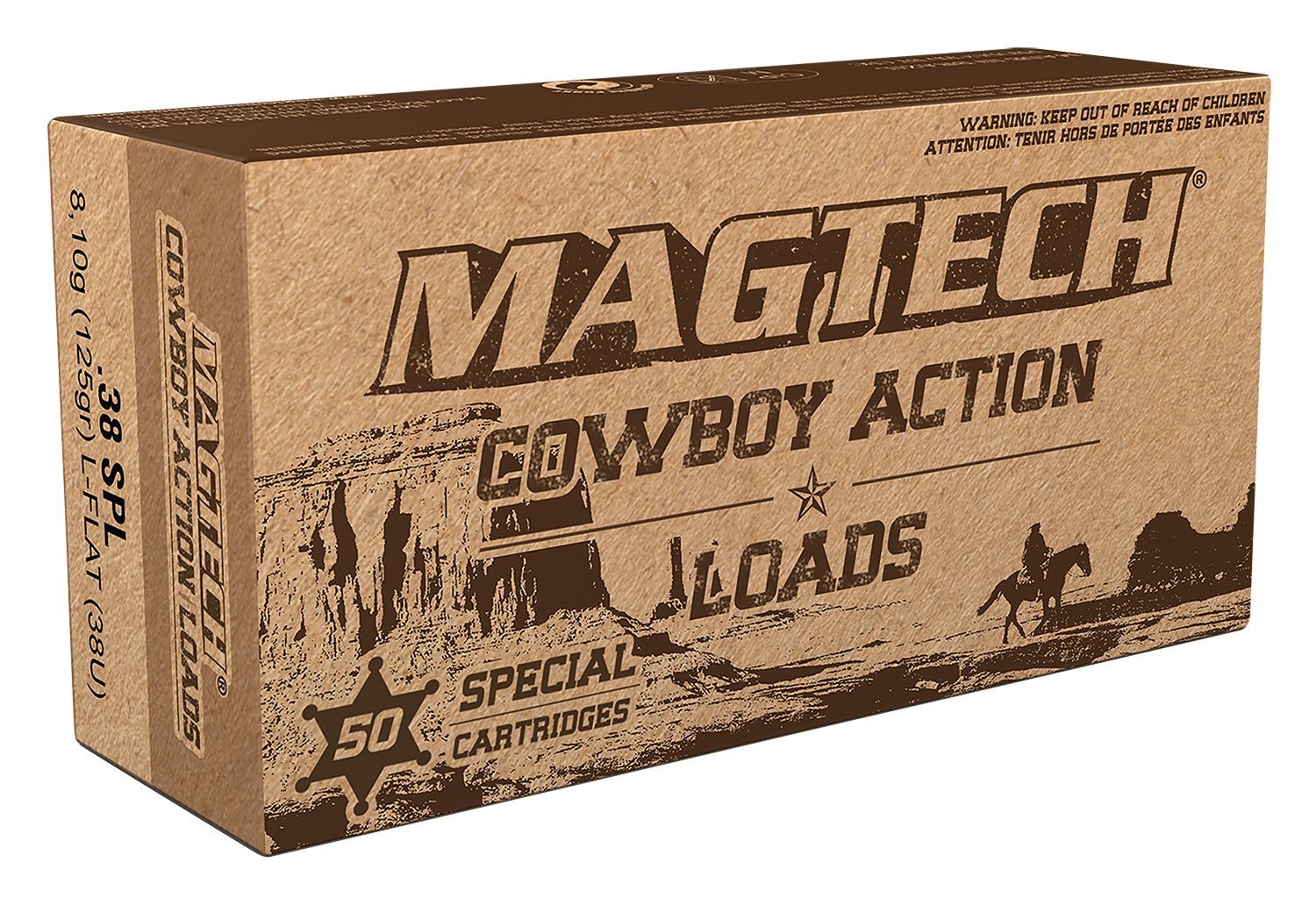 Magtech Cowboy Action .38 Special 125-grain Lead Flat Nose ammunition, 50 rounds