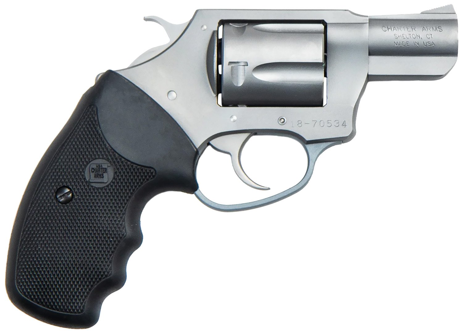 Charter Arms 73220 Undercoverette Small 32 H&R Mag, 6 Shot 2" Matte Stainless Steel Barrel & Cylinder, Matte Stainless Aluminum Frame w/Black Finger Grooved Rubber Grip, Exposed Hammer