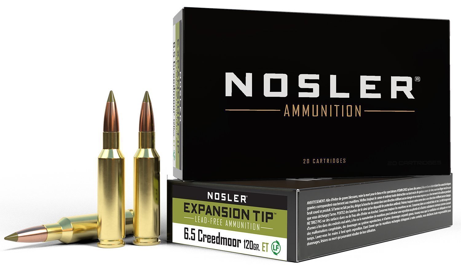 Nosler E-Tip 6.5mm Creedmoor 120-grain E-Tip lead-free ammunition