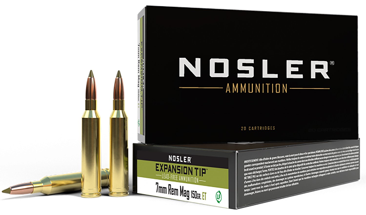 Nosler E-Tip 7mm Remington Magnum 150-grain E-Tip lead-free ammunition