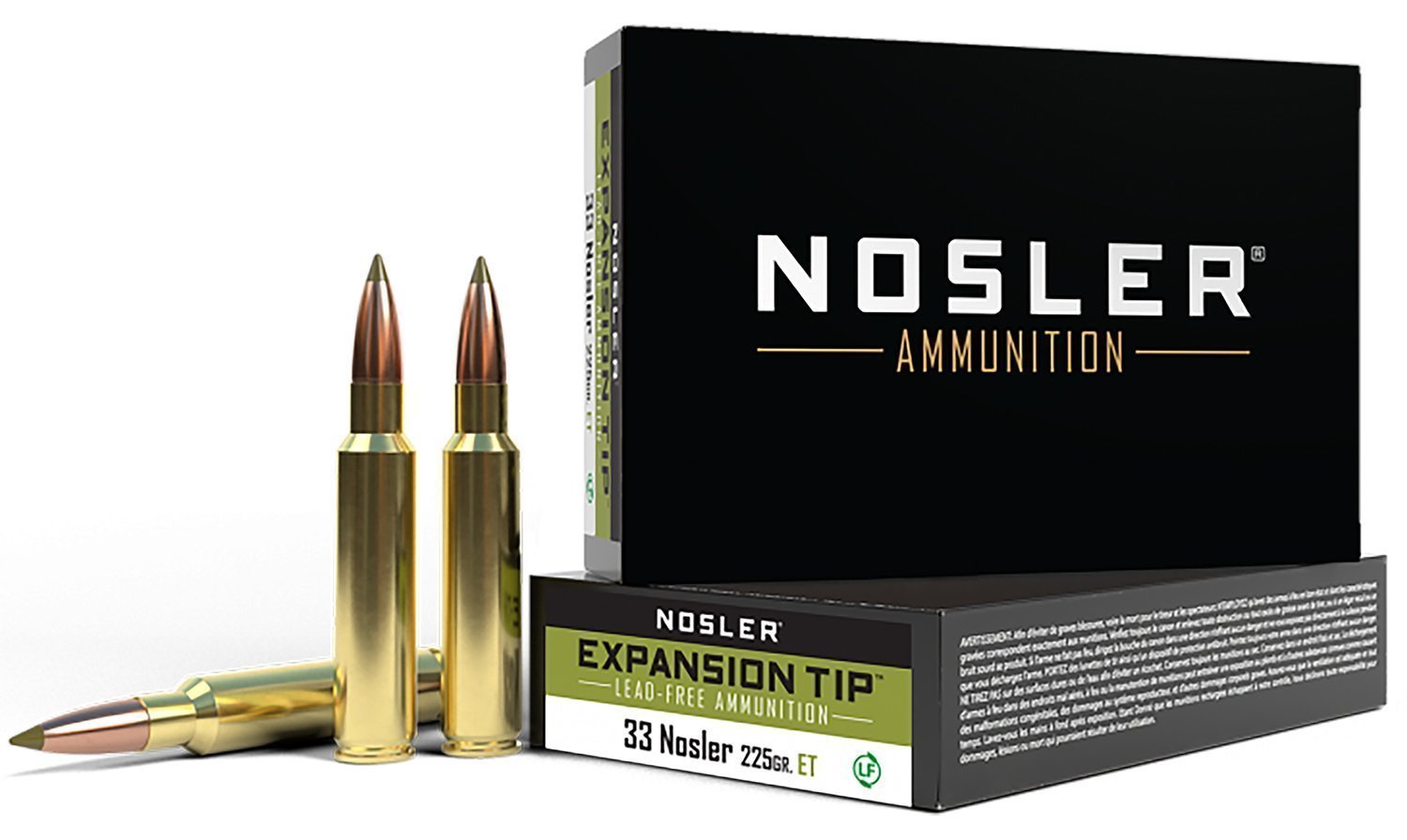 Nosler E-Tip .33 Nosler 225gr Lead-Free E-Tip rifle ammunition 20 ct