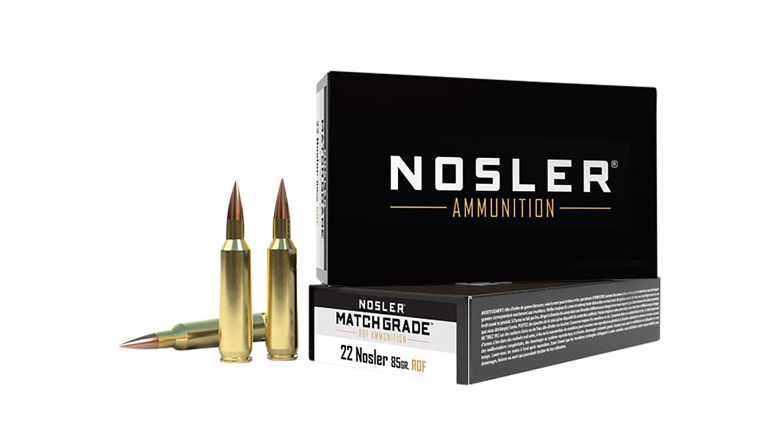 Nosler Match Grade RDF .22 Nosler 85-gr RDF HPBT ammunition
