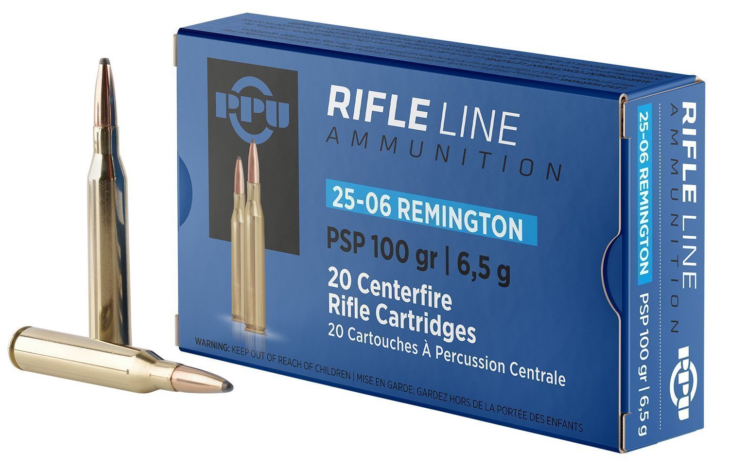 PPU PP2506P .25-06 Remington 100-grain Pointed Soft Point ammunition