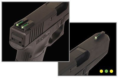 TruGlo TG131MPTY TFO Green/Tritium/Fiber Optic Front Sight-Yellow/Tritium/Fiber Optic Rear Sight Smith & Wesson M&P