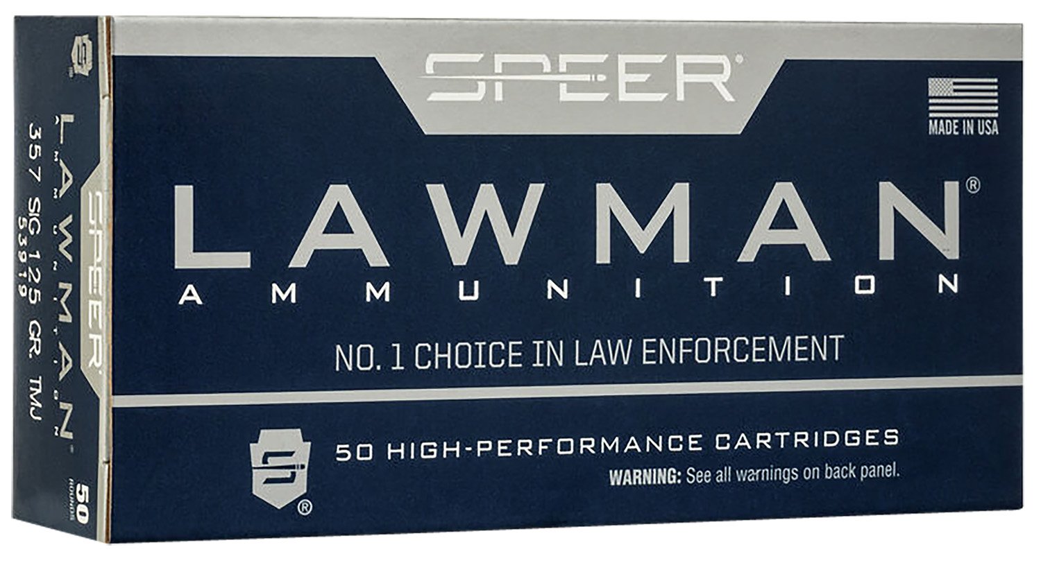 Speer Lawman .357 Sig 125-grain TMJ Flat Nose ammunition