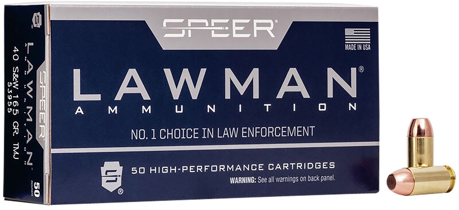 Speer Lawman 40 S&W 165-grain TMJ ammunition