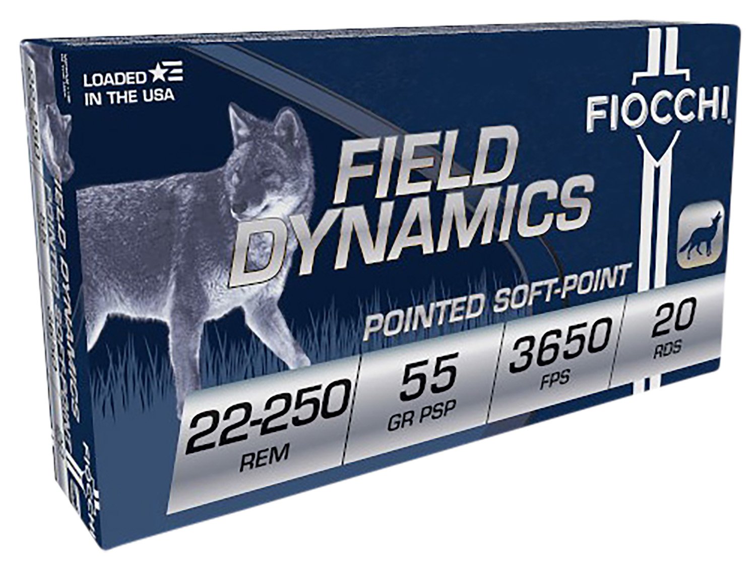 Fiocchi Field Dynamics 22-250 Rem 55-grain Pointed Soft Point ammunition