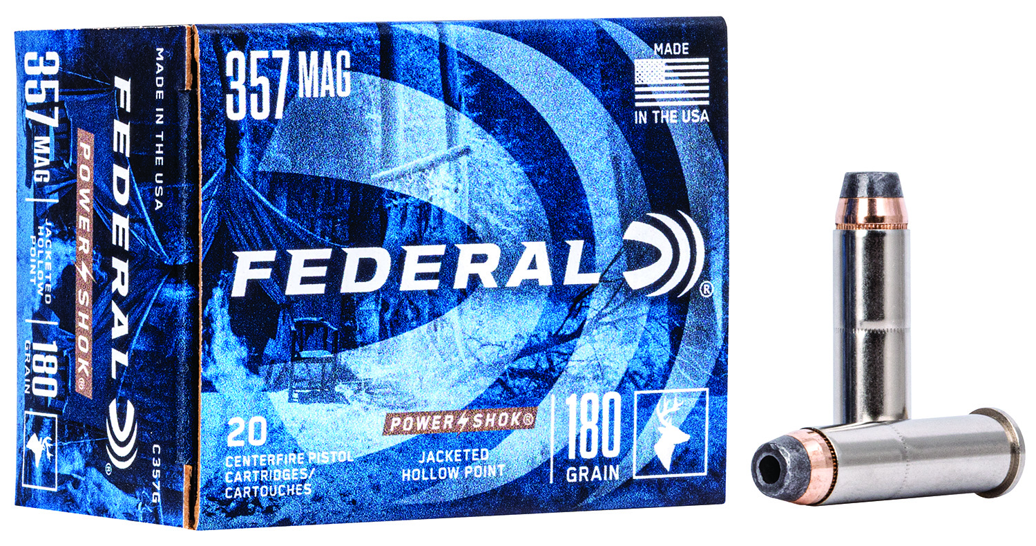 Federal Power-Shok .357 Magnum 180 gr Jacket Hollow Point (JHP) ammunition