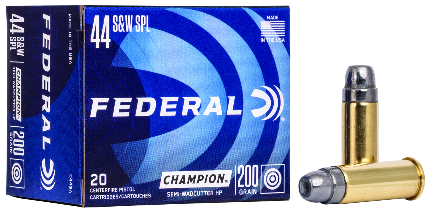 Federal Champion .44 Special 200-grain Semi Wadcutter Hollow Point (SWCHP) ammunition