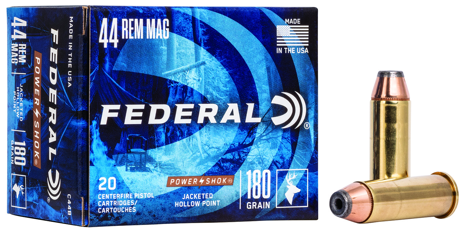 Federal Power-Shok .44 Magnum 180-grain Jacketed Hollow Point ammunition