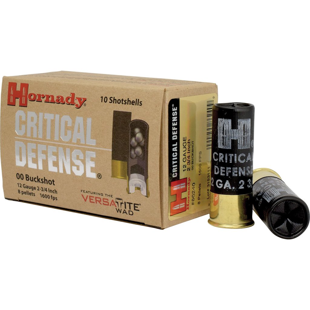 Hornady Critical Defense 12 Gauge 00 Buckshot 8 Pellet 2.75 in ammunition