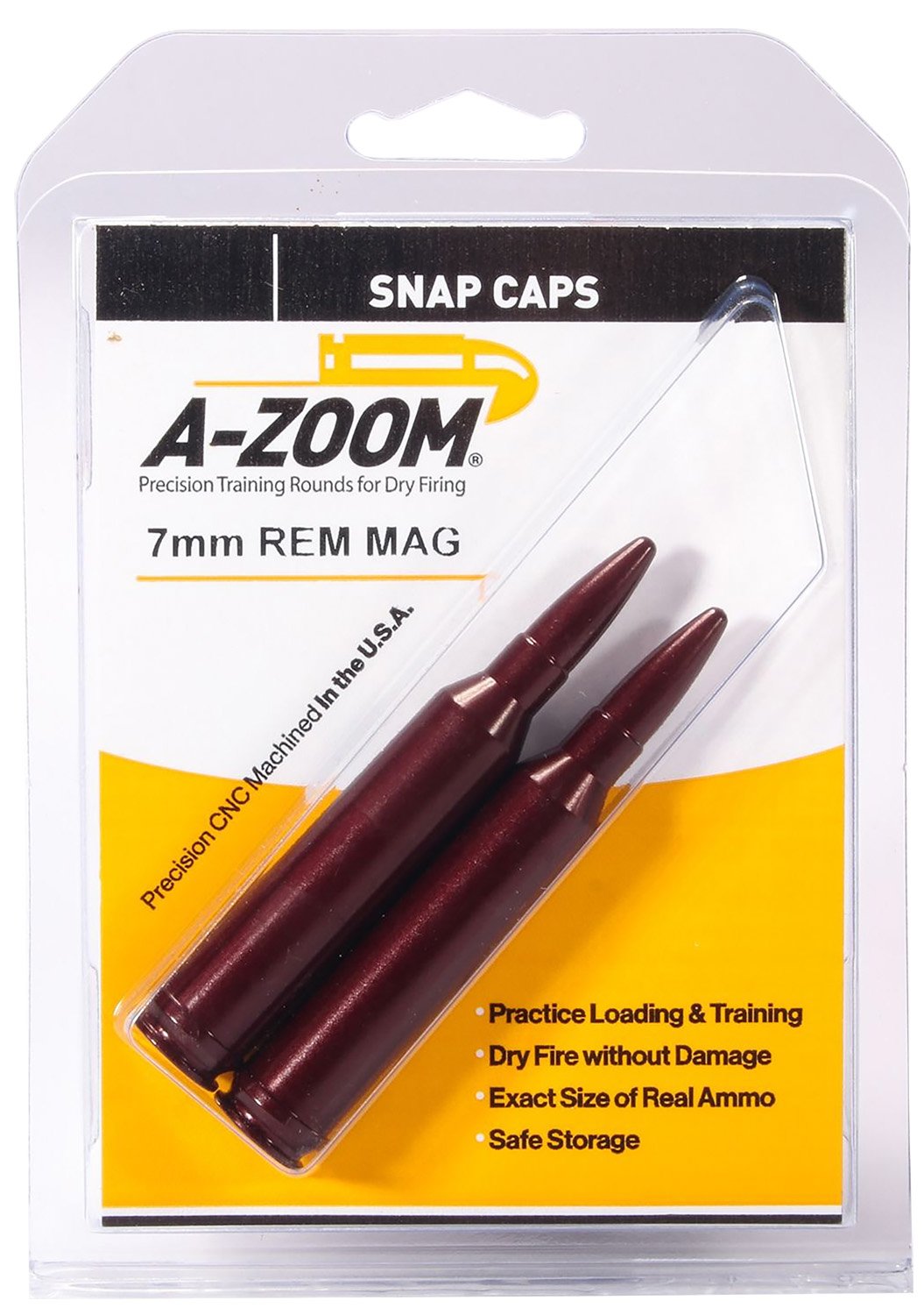 Pachmayr A-Zoom Metal Snap Caps 7mm Remington Magnum 2-pack training rounds