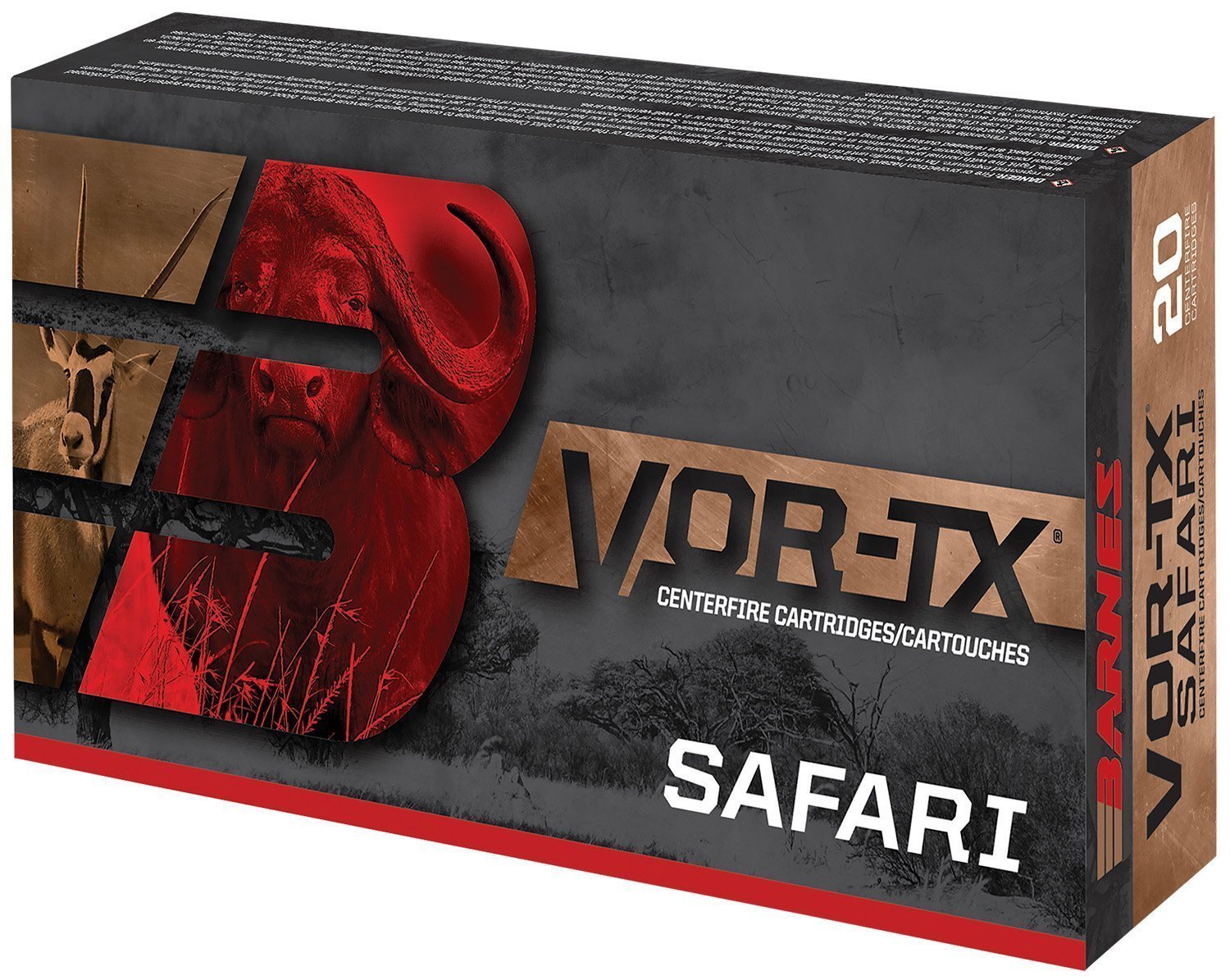 Barnes VOR-TX Safari .458 Lott 500gr Barnes TSX Flat Base ammunition