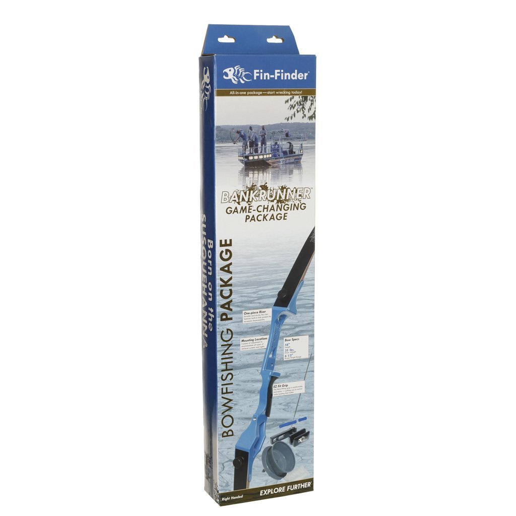 Fin Finder Bank Runner Bowfishing Recurve Package with Drum Reel Package Blue 58 in. 35 lbs. RH - Image 2