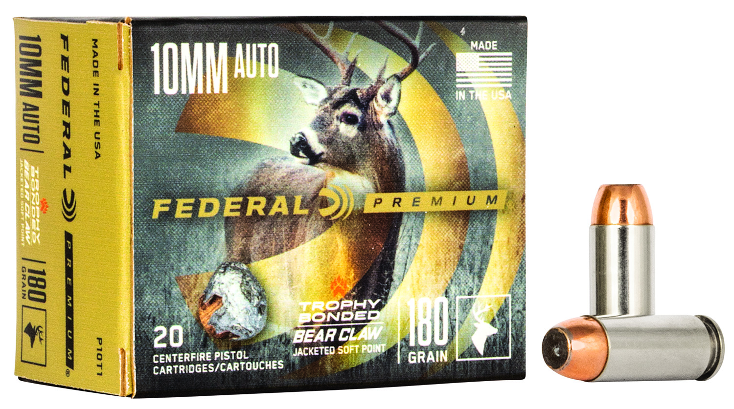Federal Premium Vital-Shok 10mm Auto 180-grain Trophy Bonded JSP ammunition