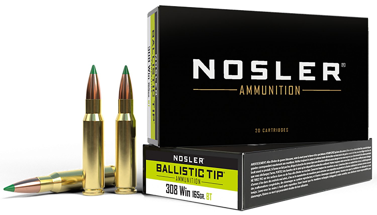Nosler Ballistic Tip 308 Win 165-grain polymer-tipped ammunition