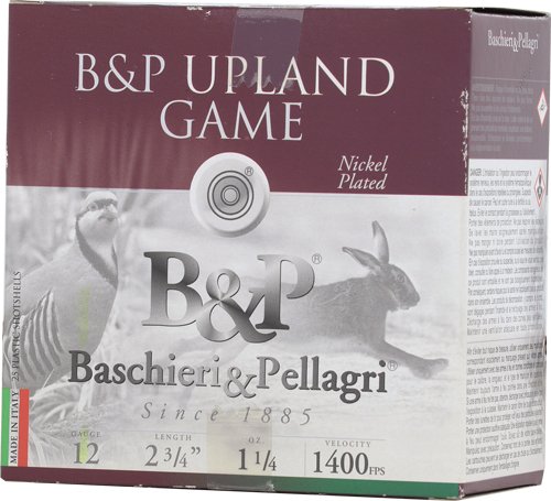 Baschieri & Pellagri Upland Game 12 Gauge 2.75in 1-1/4 oz #4 lead shot shells