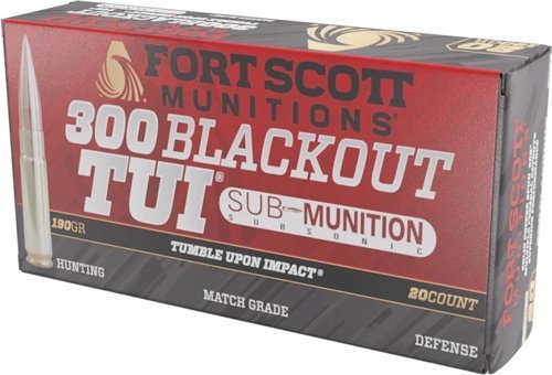 Fort Scott Munitions 300 AAC Blackout 190-grain TUI solid copper subsonic ammunition 20rd
