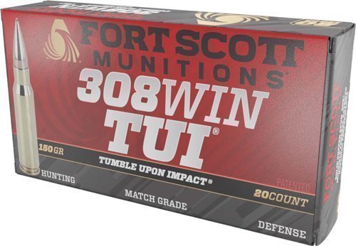 Fort Scott Munitions 308 Winchester 150-grain Solid Copper TUI ammunition
