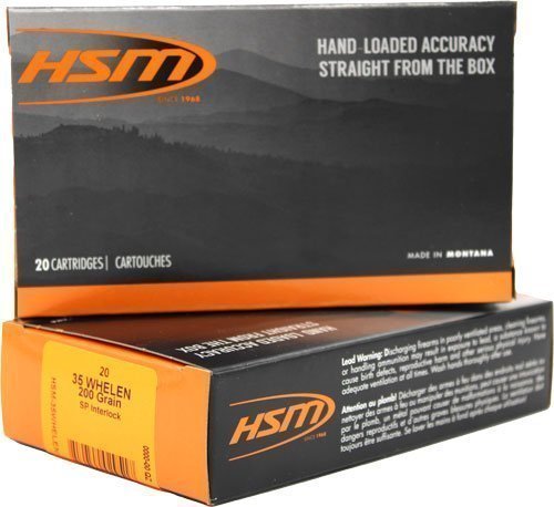 HSM 35 Whelen 200-grain Jacketed Soft Point InterLock ammunition box