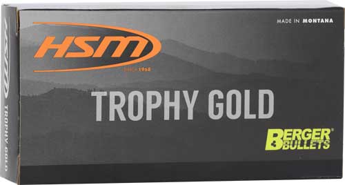 HSM Trophy Gold 6mm ARC 95-grain Berger VLD jacketed hollow point ammunition