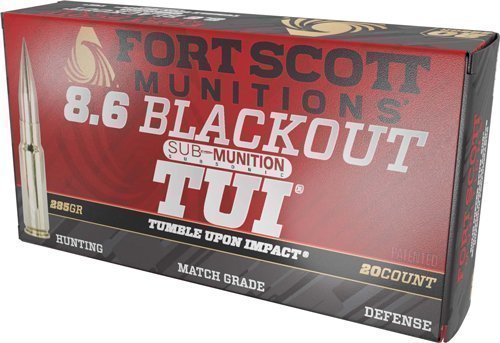Fort Scott Munitions 8.6 Blackout 285-grain Solid Copper TUI ammunition