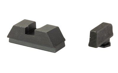 AmeriGlo Optic Compatible Sight Set for Glock 43X/48 flat black rear serrated front