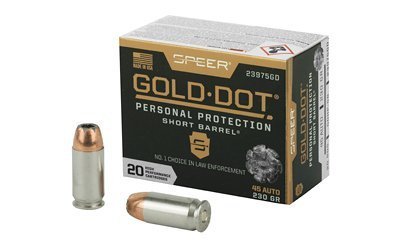 Speer Gold Dot Short Barrel 45 ACP 230-grain Gold Dot Hollow Point ammunition