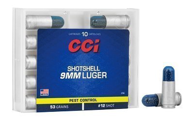 CCI Pest Control Shotshell 9mm Luger 53-grain #12 shot ammunition