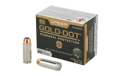 Speer Gold Dot 10mm Auto 200-grain Gold Dot Hollow Point ammunition