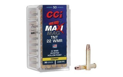 CCI Maxi-Mag TNT .22 WMR 30-gr JHP ammunition 50-round box
