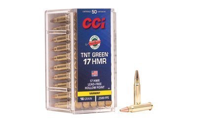 CCI TNT Green .17 HMR 16-grain lead-free hollow point ammunition 50 rd box