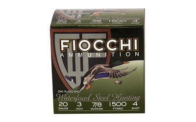 Fiocchi Flyway Steel 20 Gauge 3in 7/8oz #4 steel shotshells
