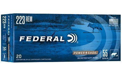 Federal Power-Shok .223 Rem 55-grain Jacketed Soft Point (SP) 20-round box